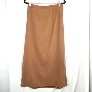 Islander Brown Maxi Skirt Women's Size 12 Slits on Sides